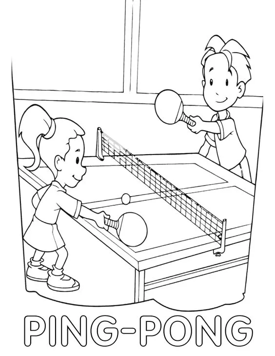 Desenho ping-pong para colorir