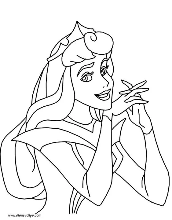 Desenho da princesa Aurora para pintar e colorir