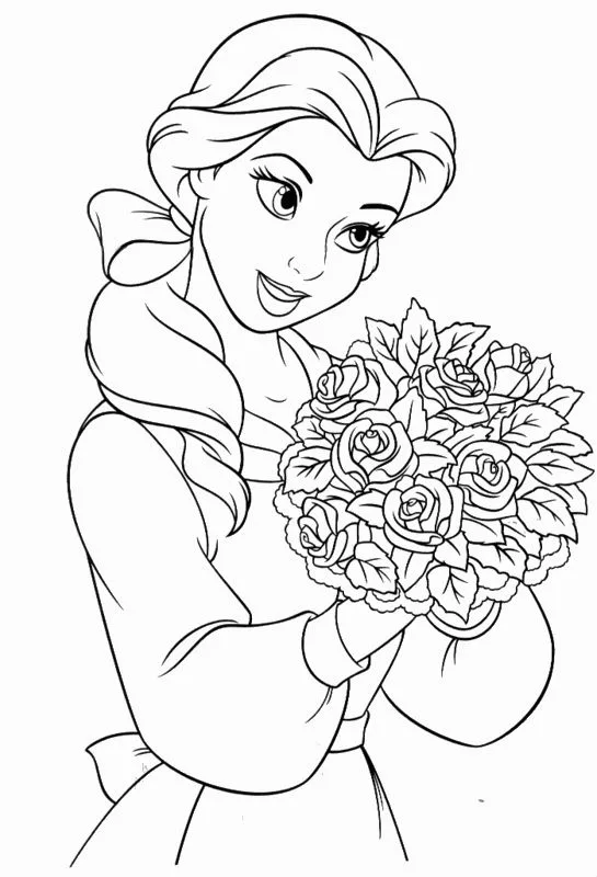 Desenho da princesa Bella para colorir