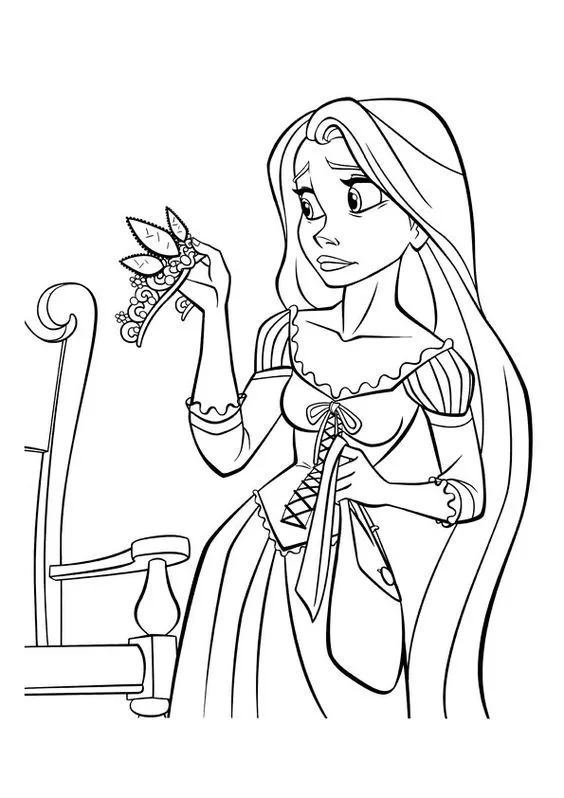 Desenho da princesa Rapunzel para colorir