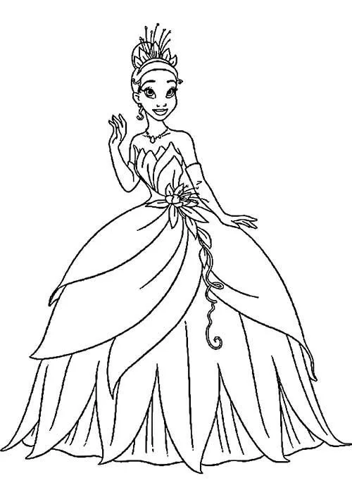 Desenho da princesa tiana para imprimir