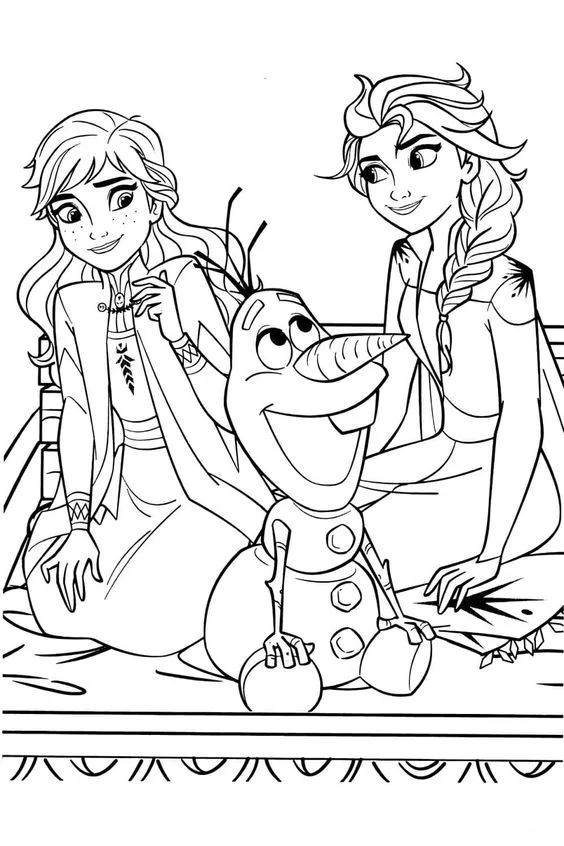 Desenho das princesas Elsa e Anna para colorir