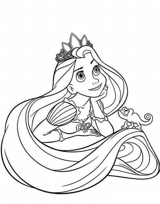 Desenho da Rapunzel para colorir
