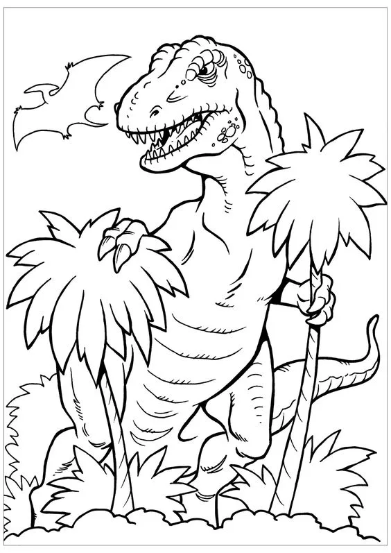 Desenho de um Tiranossauro Rex para colorir