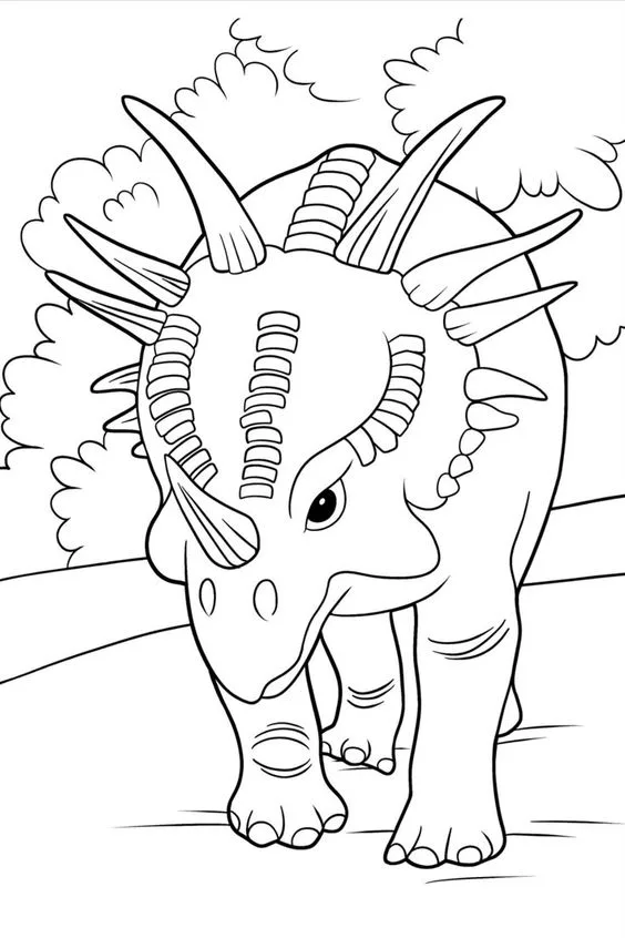 Desenho de um Triceratops para colorir