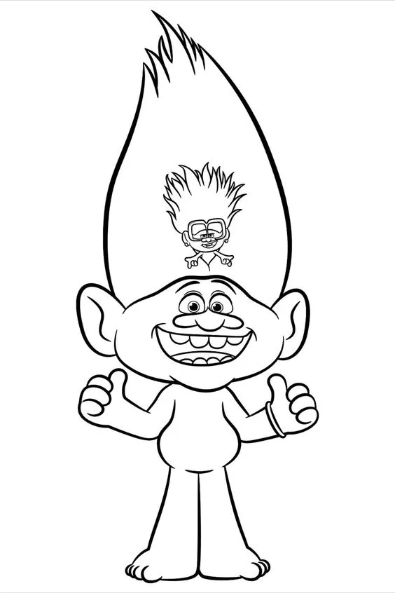 Desenho para imprimir e colorir os trolls