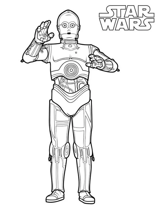 Desenho do C-3PO para colorir